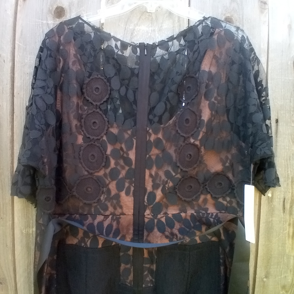 Anthropologie Byron Lars Parissima Dress Womens 20W Black Sheath Lace Bodycon - Picture 5 of 16